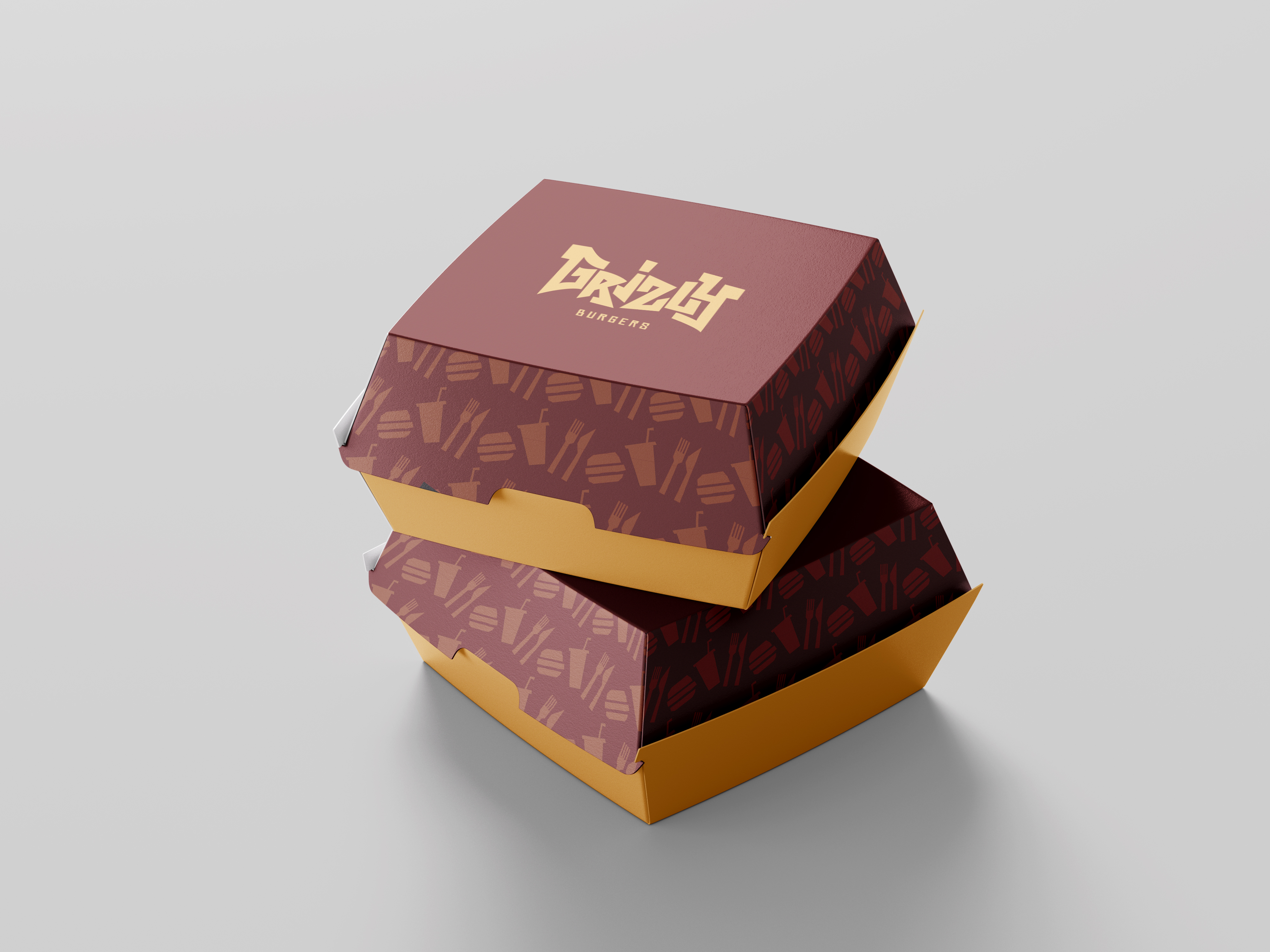 Grizly burger box packaging