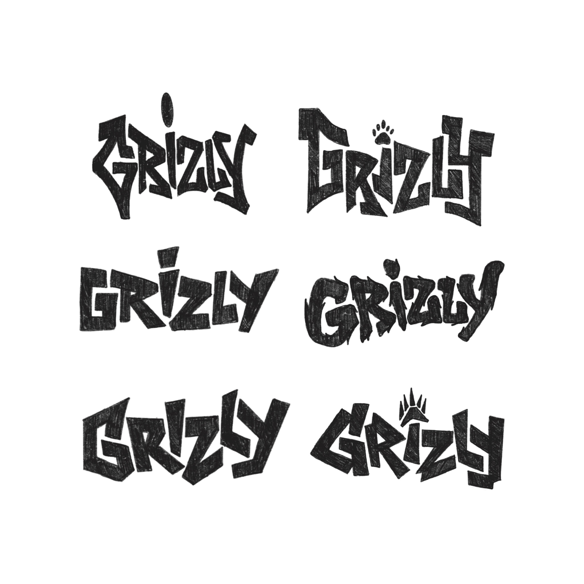 Grizly lettering explorations